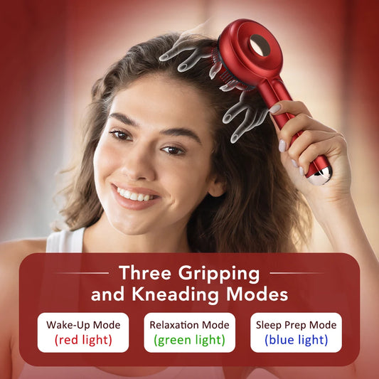 3-in-1 Electric Scalp Massager with Hair Oil Applicator & Red Light Therapy