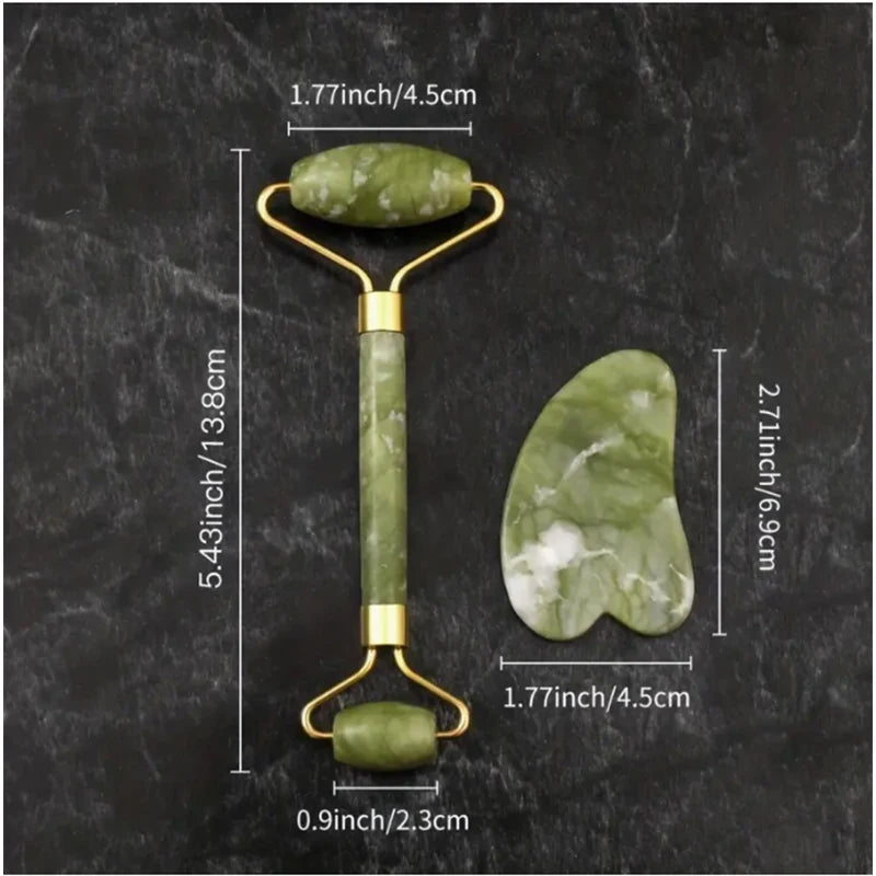 Natural Jade Face Roller & Gua Sha Massager