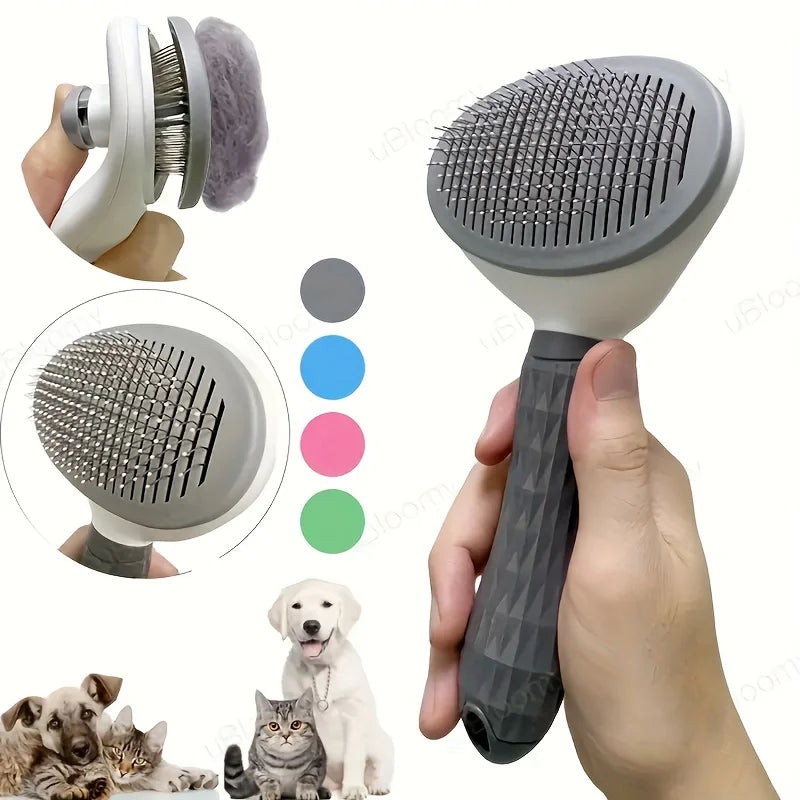 One-Click Self-Cleaning Pet Hair Removal Brush