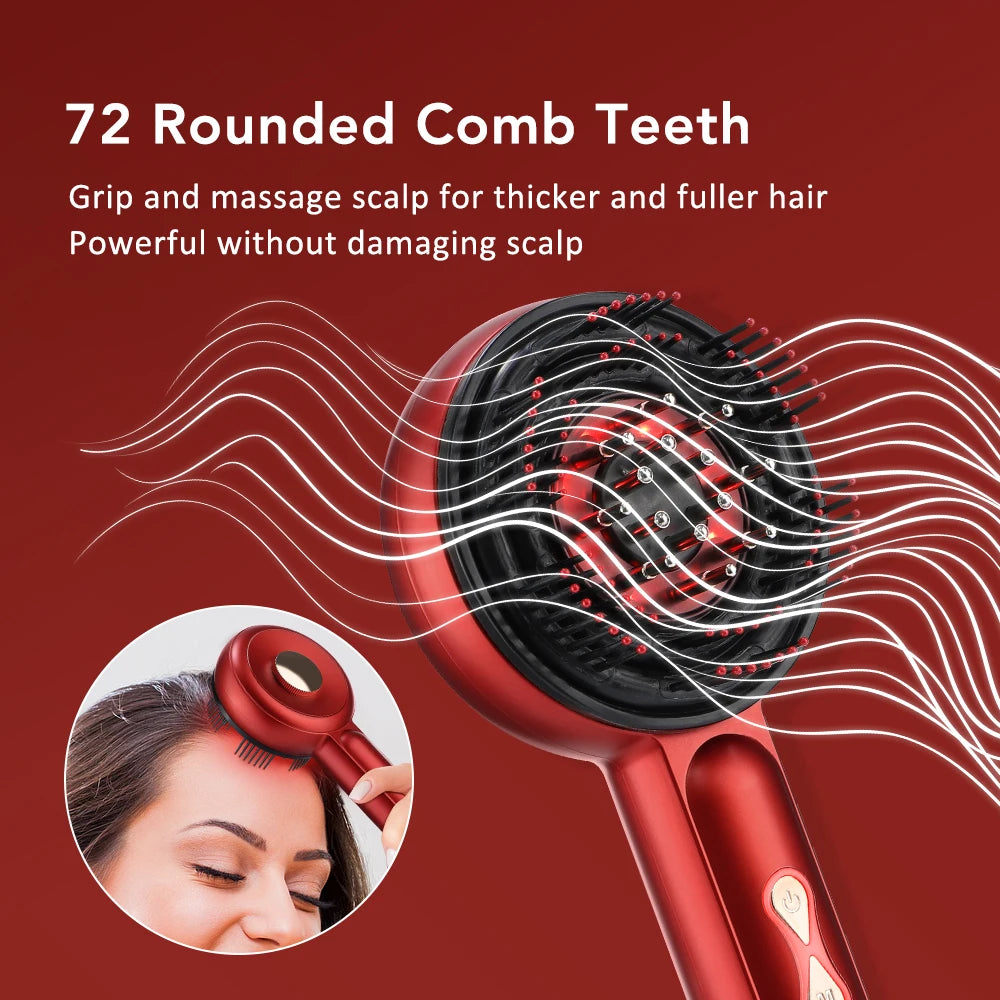 3-in-1 Electric Scalp Massager with Hair Oil Applicator & Red Light Therapy