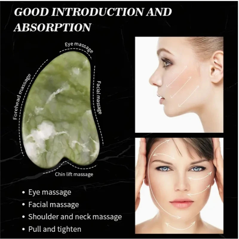 Natural Jade Face Roller & Gua Sha Massager