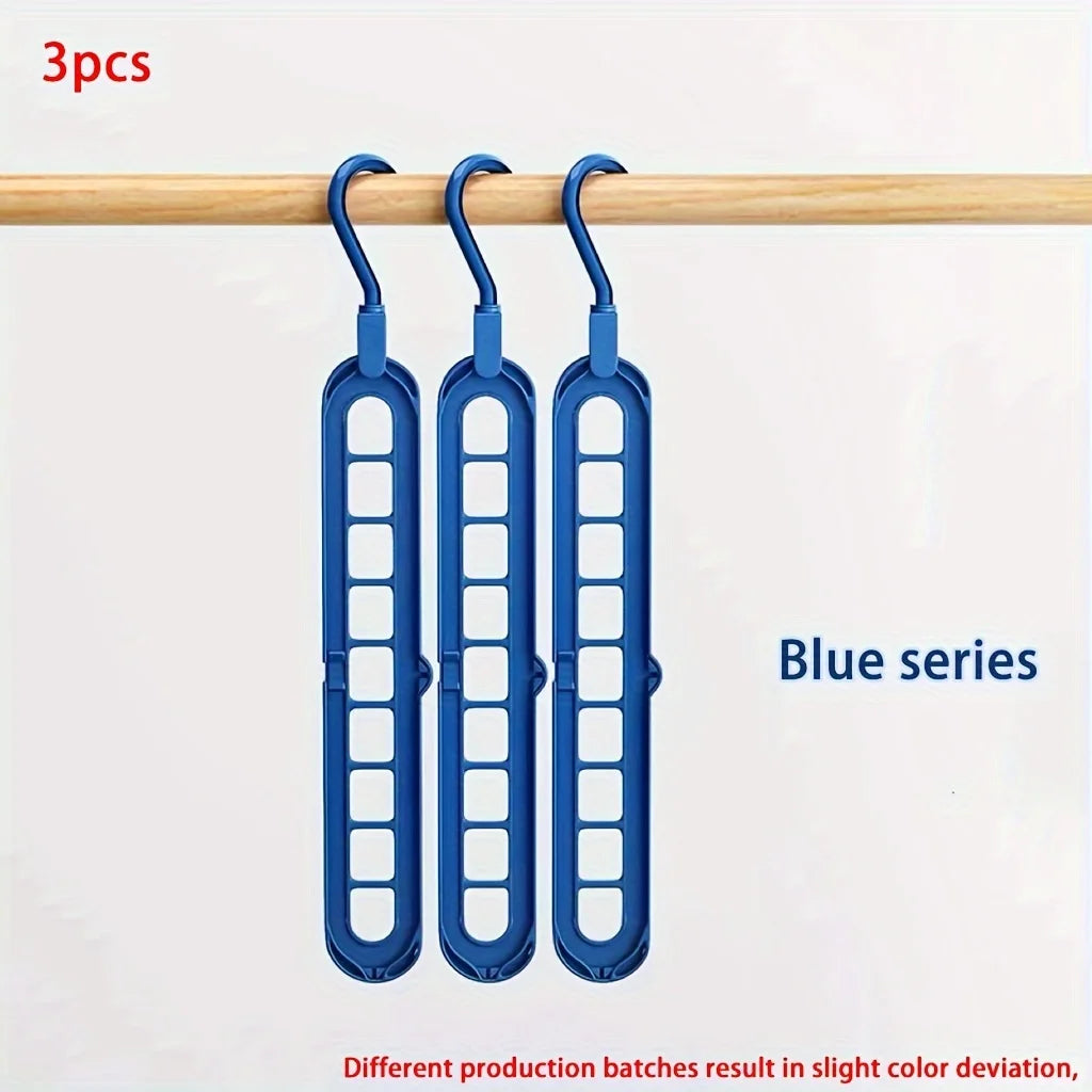 9-Hole Foldable Hangers 3-Pack