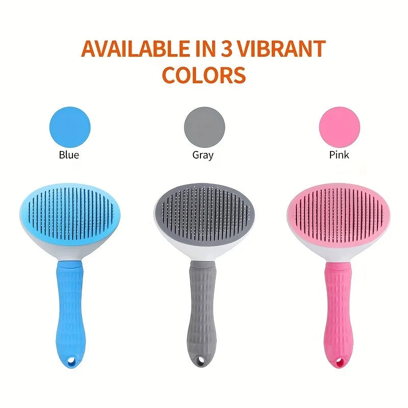 One-Click Self-Cleaning Pet Hair Removal Brush