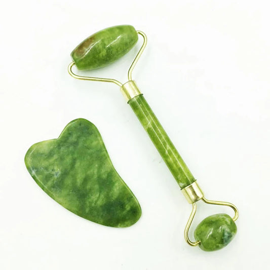 Natural Jade Face Roller & Gua Sha Massager