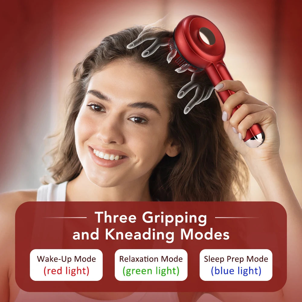 3-in-1 Electric Scalp Massager with Hair Oil Applicator & Red Light Therapy