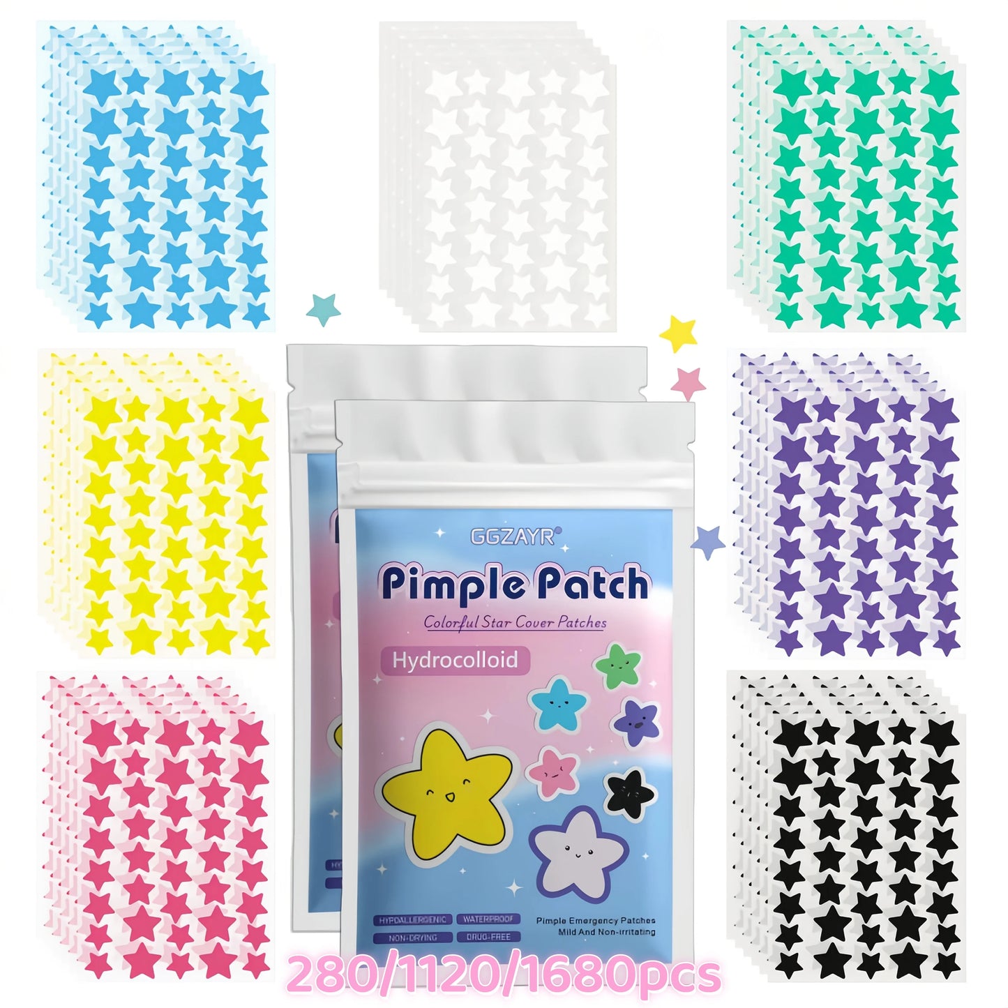 Seven-Color Star Pimples Patches